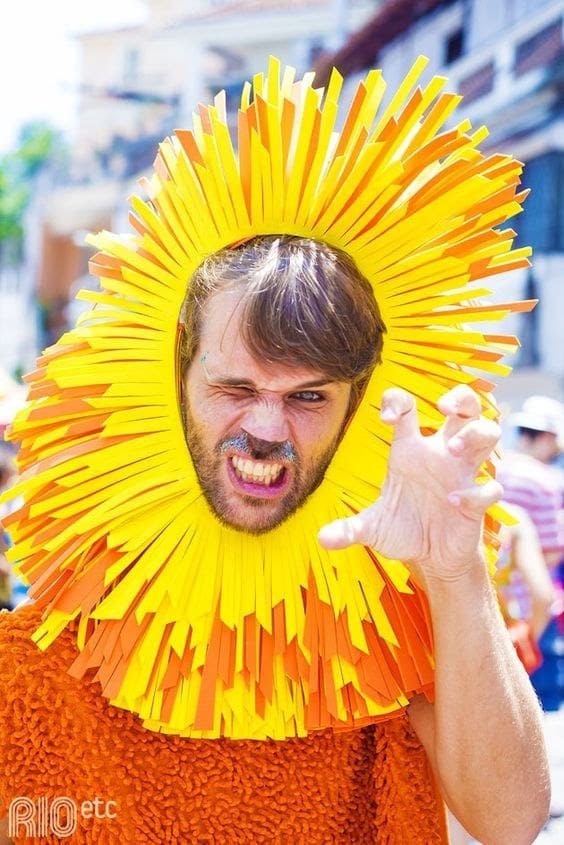 Fantasia de leão agita o folião no Carnaval